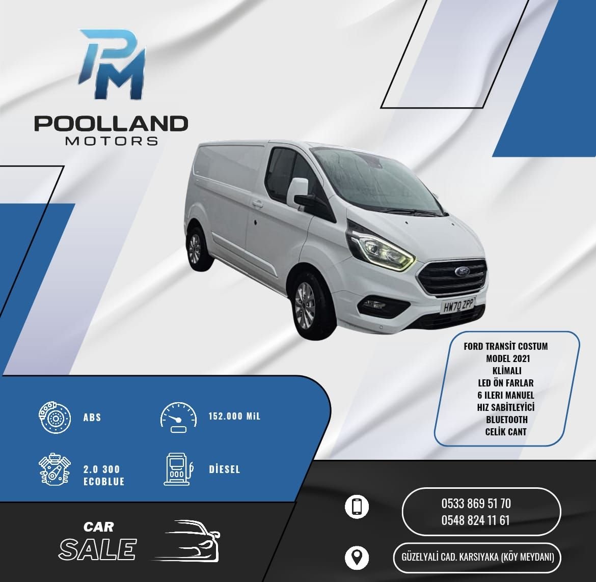 2021 Ford Transit Custom Dizel Manuel Girne İlan görseli - GalerimPlus