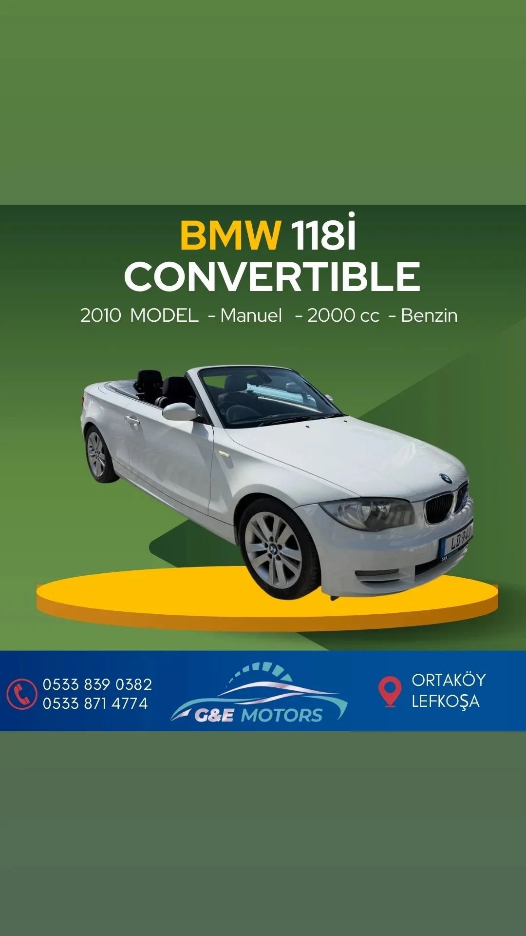 2010 BMW 118i Benzin Manuel Lefkoşa İlan görseli - GalerimPlus